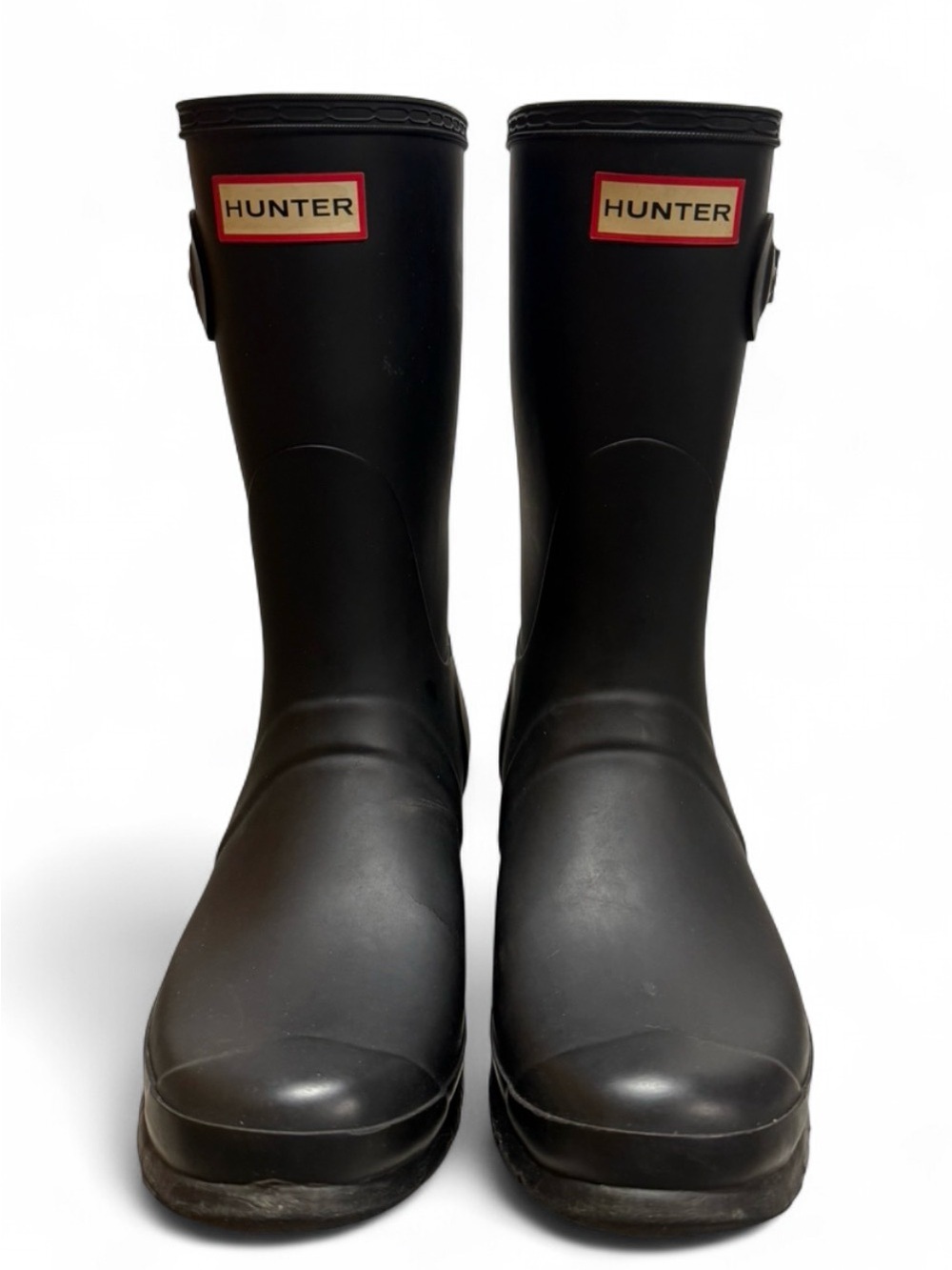 Hunter Original Short Rain Boots Black Waterproof Rubber Buckle Boots Women’s 8